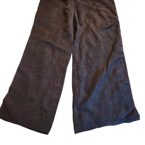 Veronica Beard Womens Ankle Pants Size 8 Black Wide Leg Linen Blend Minimalist - Picture 6 of 15